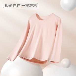 女保暖内衣纯色圆领春秋冬季 纯棉秋衣女保暖上衣长袖 秋衣秋裤