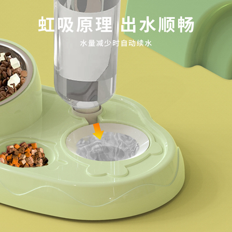 猫碗宠物用品不锈钢自动饮水防黑下巴宠物碗狗碗猫食盆