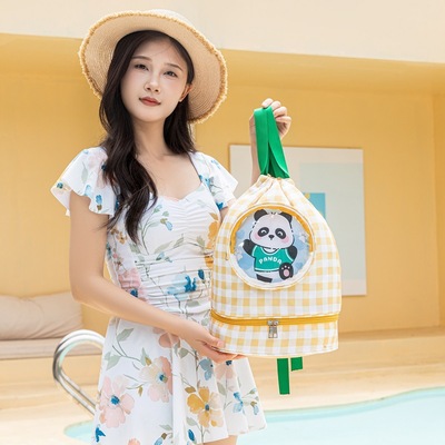 干湿分离游泳包旅行双肩包大容量洗漱包卡通可爱收纳袋防水健身包