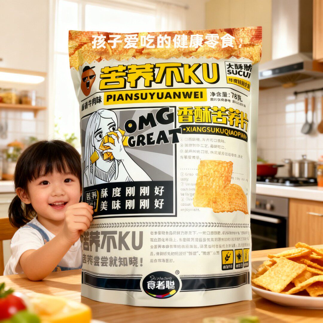 食者聪荞麦片超值6大包黄金脆片谷物麦香入口健康比薯片还好吃