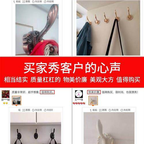 欧式挂衣钩衣服架衣帽钩单钩单个衣钩壁挂墙壁进门衣柜挂钩免打孔