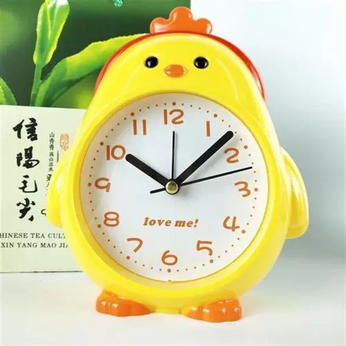 Будильник с мультяшным цыпленком и совой, подарочные часы, прозрачные большие символы, милая форма, прикроватный будильник для детей и студентов