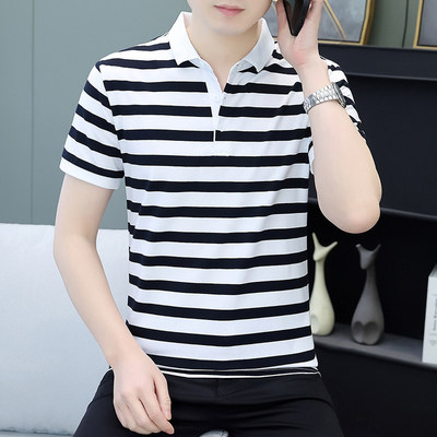 开乐服饰海家条纹polo衫男士t恤