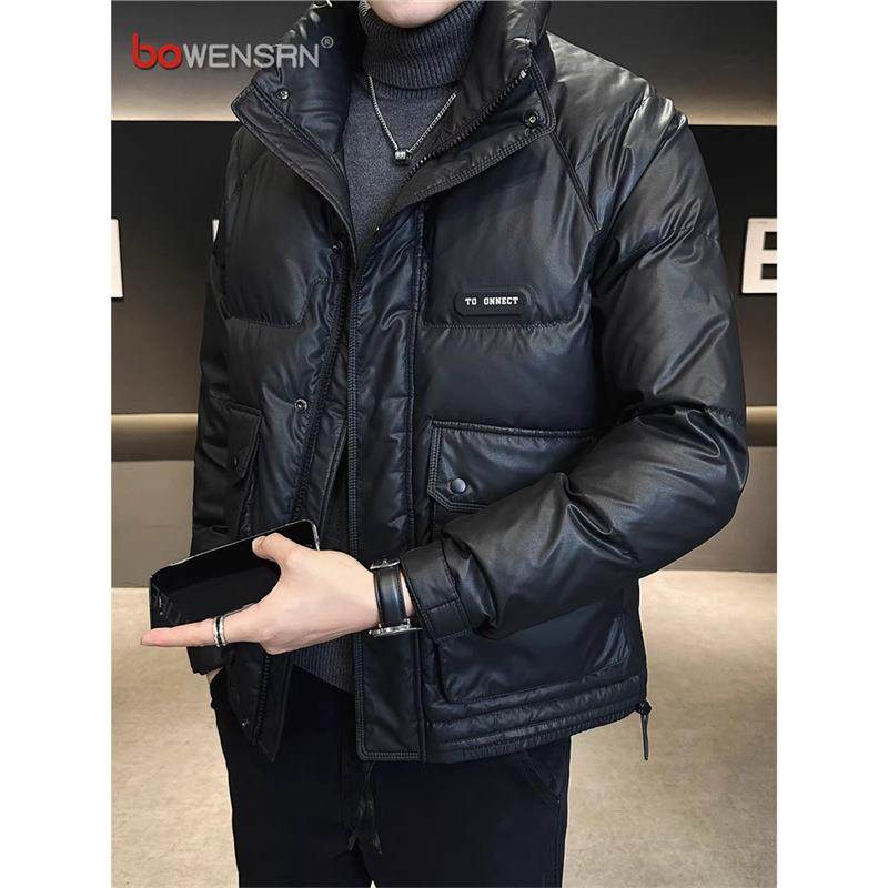 嘉兴平湖轻薄羽绒服男士秋冬季新款短款修身潮牌立领加厚防寒外套