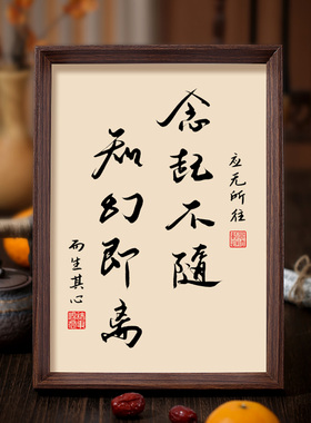 念起不随知幻即离书法相框字画禅房茶室书房摆件挂画觉照离妄正念