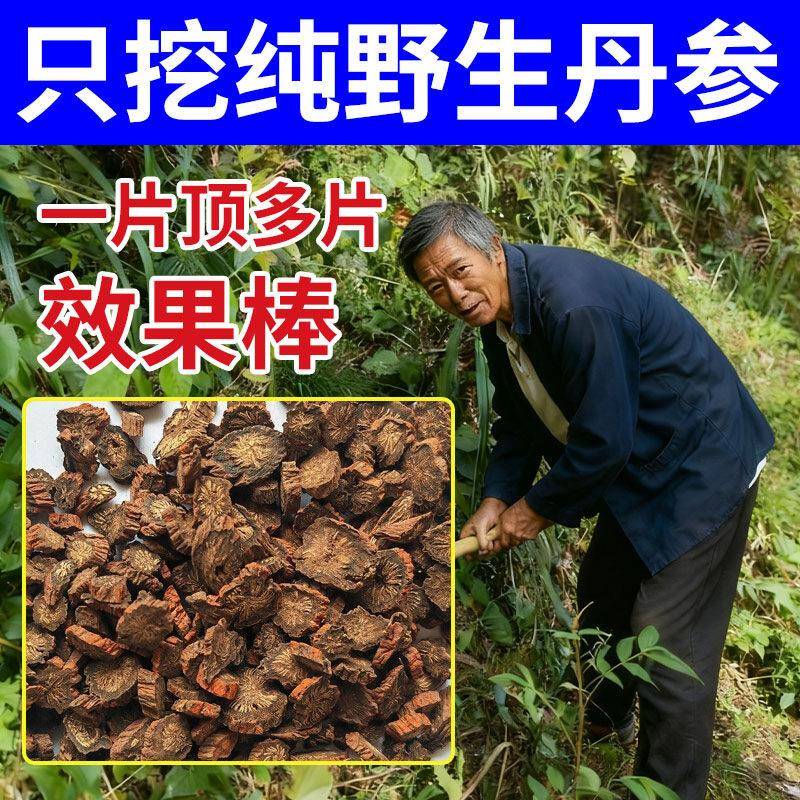 野生丹参中药材500g正宗丹参片正品紫丹参无硫新货可打粉泡水