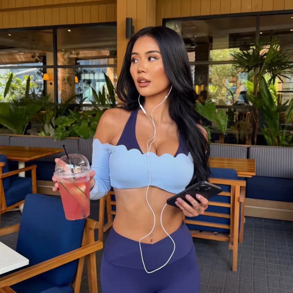 花边短款长袖瑜伽上衣拼色假两件运动服紧身透气普拉提健身上衣女