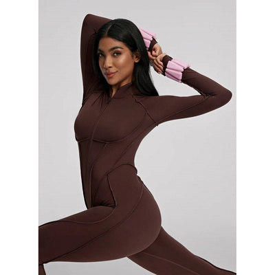 BetterMe同款瑜伽连体服外穿女高强度运动连体健身服带胸垫