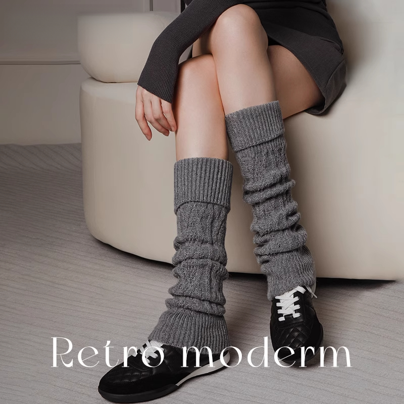 2025新款复古加厚麻花袜套