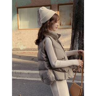 冬季羽绒马甲外套女2025新款小个子短款背心棉服马夹洋气时髦棉袄