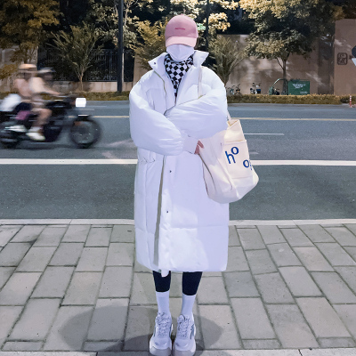 实拍2025冬新款韩版棉服女中长款宽松学生羽绒棉袄加厚面包服外套