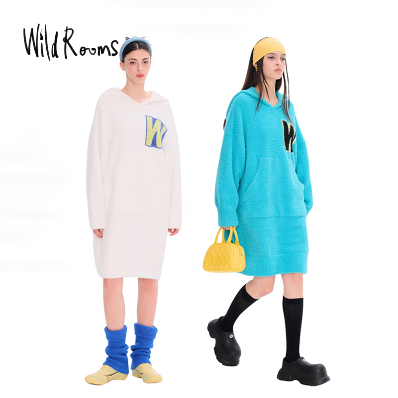 WildROOM秋季半边绒中长宽松睡衣