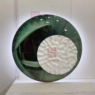 饰挂画简约玄关手绘木雕工艺 高端立体氛围灯光画客厅沙发背景墙装