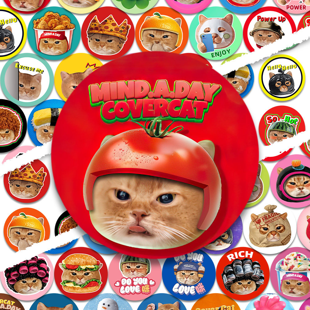 mindaday小猫大头贴纸