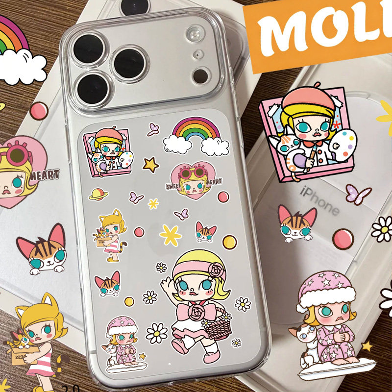 Molly茉莉浮雕贴纸爆款可爱