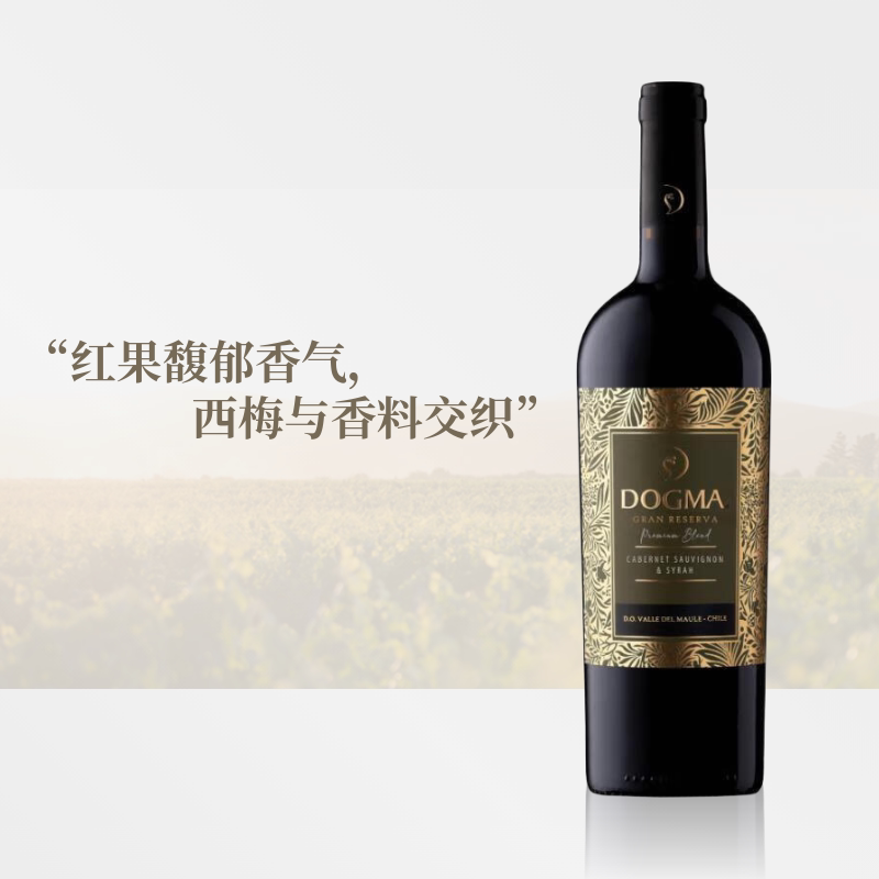 西梅，巧克力风味 | 朵戈玛Dogma智利赤霞珠西拉混酿红葡萄酒单支