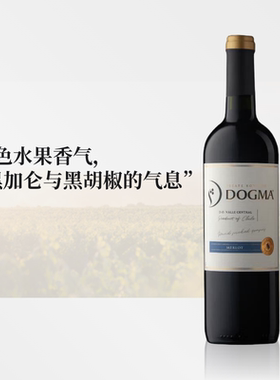 黑色水果黑加仑香气 | 朵戈玛Dogma 智利梅洛红葡萄酒单支装750ml