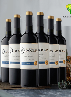 黑加仑果香 智利原瓶进口朵戈玛Dogma 梅洛干红葡萄酒六支装750ml