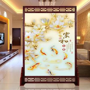 屏风隔断客厅卧室进门遮挡家用入户正对门玄关实木座屏迎客松 中式