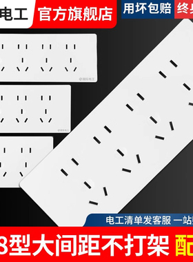 国际电工118型开关插座面板墙壁四位六9九12十二孔二十孔多孔暗装