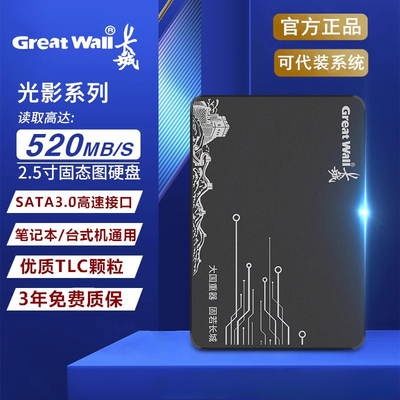 长城256G固硬盘512G台式机笔记本1TB正品SSD批发120G固态SATA3.0