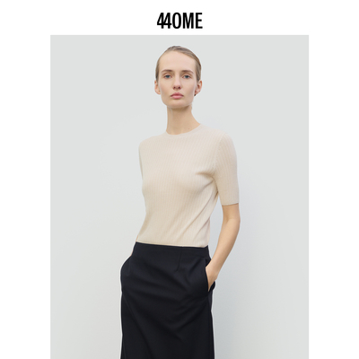 440ME天丝桑蚕丝修身短袖针织T恤