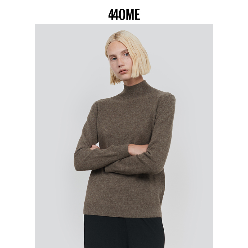 440ME牦牛绒高领浅咖毛衣
