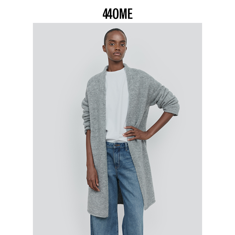 440ME羊驼毛混纺宽松开衫毛衣