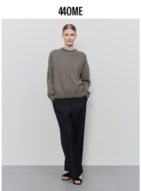 440ME女装【当然是当同款】冬季老钱风圆领套头羊毛毛衣FCFW0370K