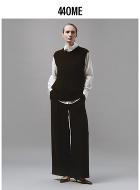 440ME26年春季新品女装老钱风桑蚕丝直筒垂感通勤休闲裤FESS0801K