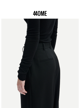 440ME女装 秋冬智性风Signature宽松阔腿高腰休闲裤西裤FB3S0834W