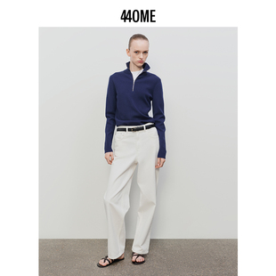 FDSS0905W 浅色全棉斜纹百搭白色显瘦直筒牛仔裤 440ME女装 2025新款