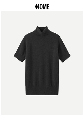 440ME女装 经典智性风合身版简约高领连肩短袖羊毛毛衣FCFW0362K