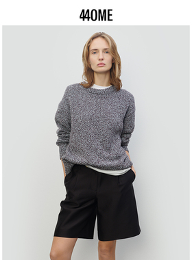 440ME26春季新品女装老钱风圆领毛针织衫简约羊毛毛衣FESS0301K