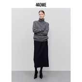 440ME女装 温暖牦牛绒智性风宽松慵懒高领套头灰色毛衣FCFW0397K