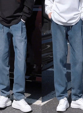 2025秋冬新款潮牌星空纹牛仔裤男士百搭高级感宽松显瘦直筒休闲裤