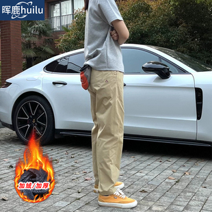 长裤 狮尚潮男秋冬加绒机能小三角白标宽松锥形休闲裤 男士 工装 美式