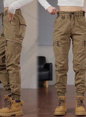 2025秋季新款美式工装裤男户外登山宽松束脚弹力潮牌休闲裤子男士