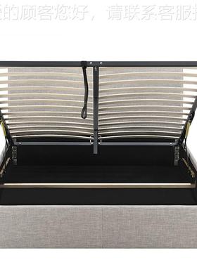 外工厂灰色麻床枕头1床1428G头1.5贸米.8米亚气动架储物卧室床