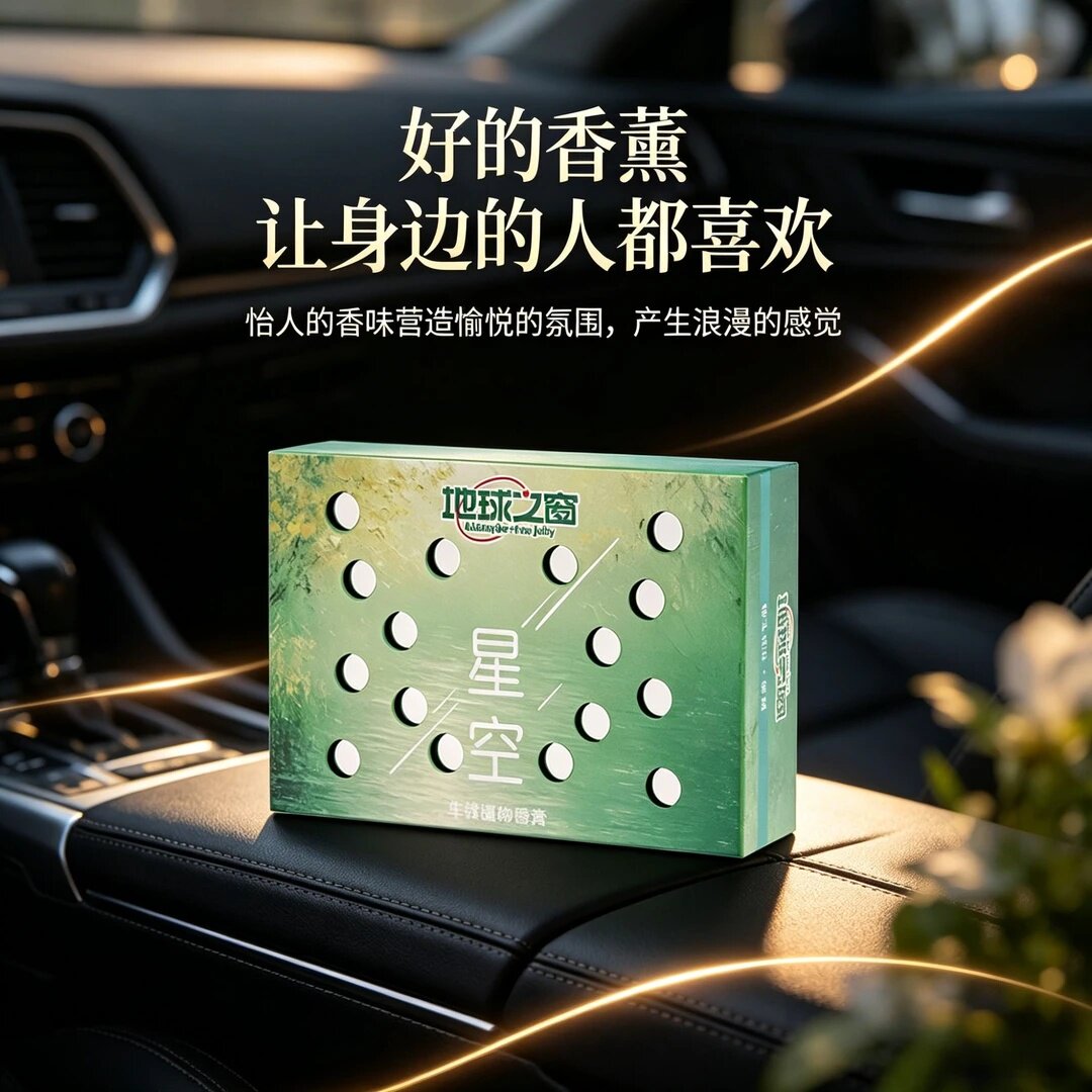 地球之窗星空车载植物香薰车居两用香膏防冻持久留香除异味固体