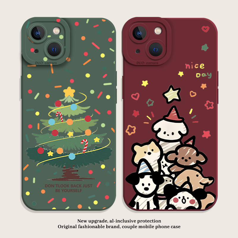 苹果圣诞树硅胶手机壳