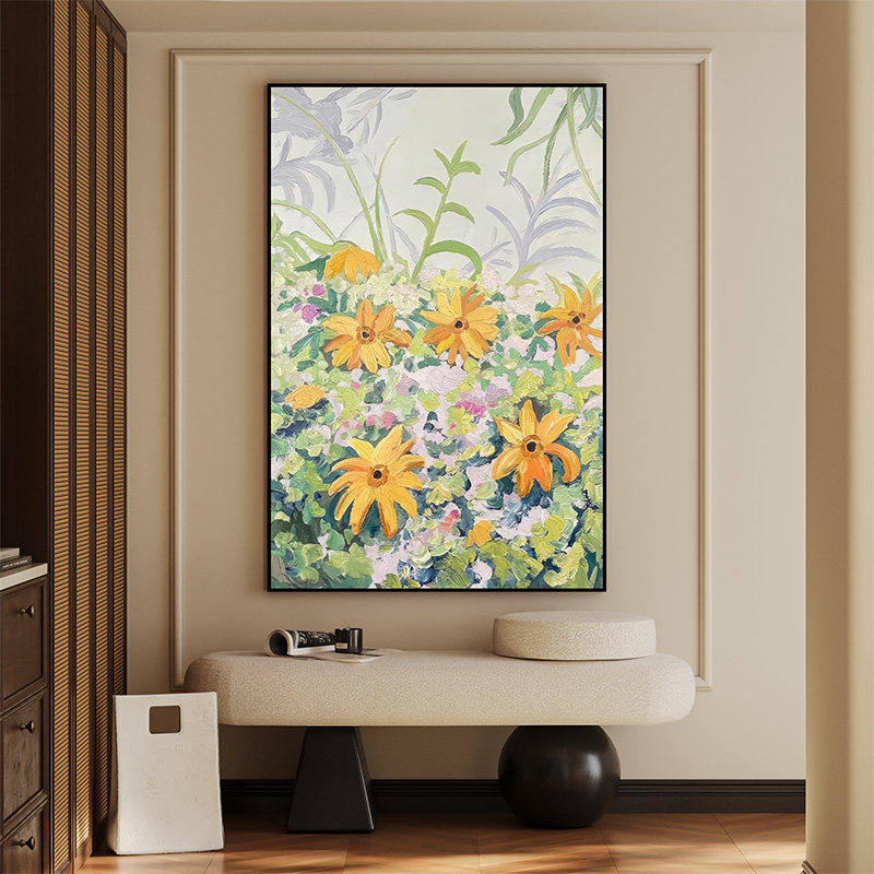 法式奶油风小众艺术花卉装饰画现代玄关入户装饰画沙发背景壁画,家居饰品,现代装饰画,淘宝优惠券,粉丝福利购,淘宝优惠卷