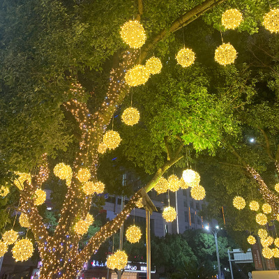 藤球灯户外防雨挂树景观灯街道工程亮化小灯串