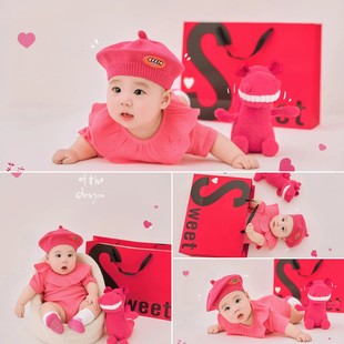 河马生鲜儿童摄影主题服装宝宝百天照周岁照拍照服装道具出租租赁