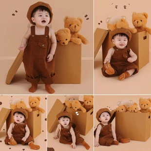 出租租赁儿童摄影服装美拉德风宝宝百天照周岁照拍照服装服饰主题