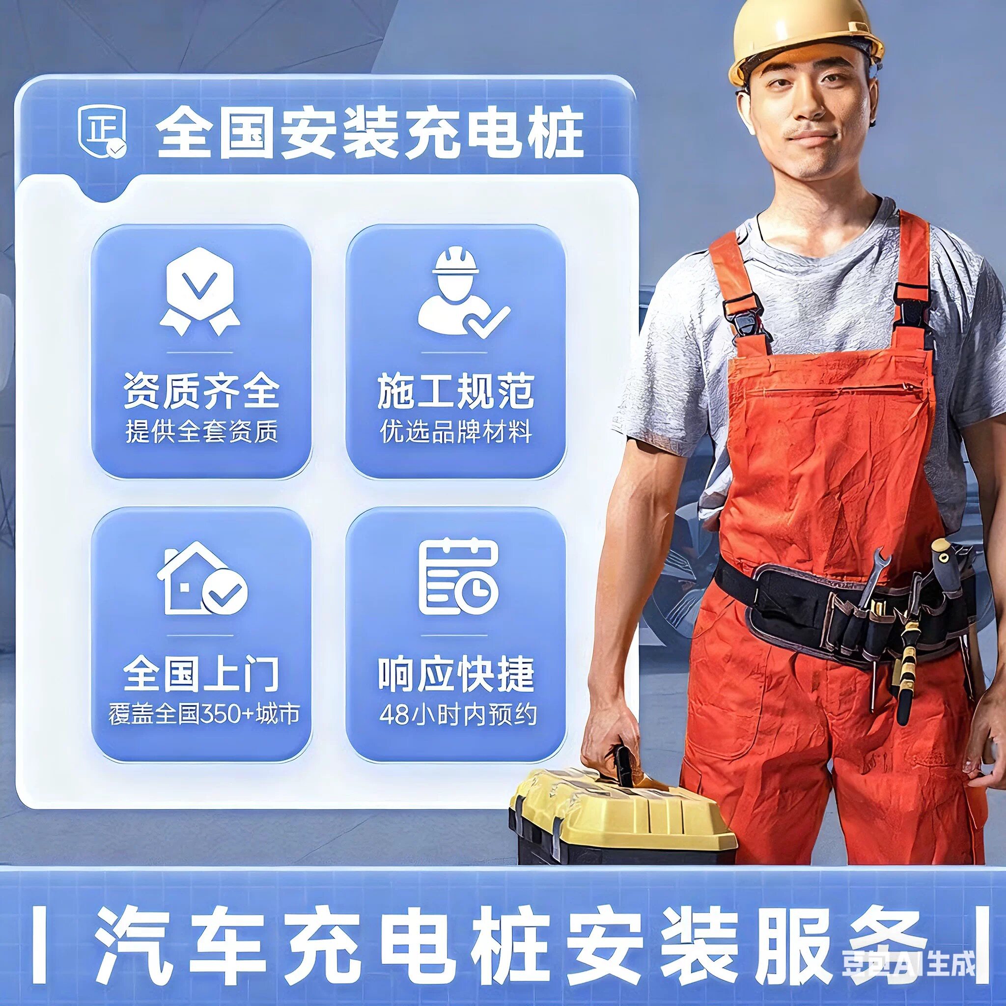 汽车充电桩安装师傅,全国上门安装,新能源家用充电桩安装.