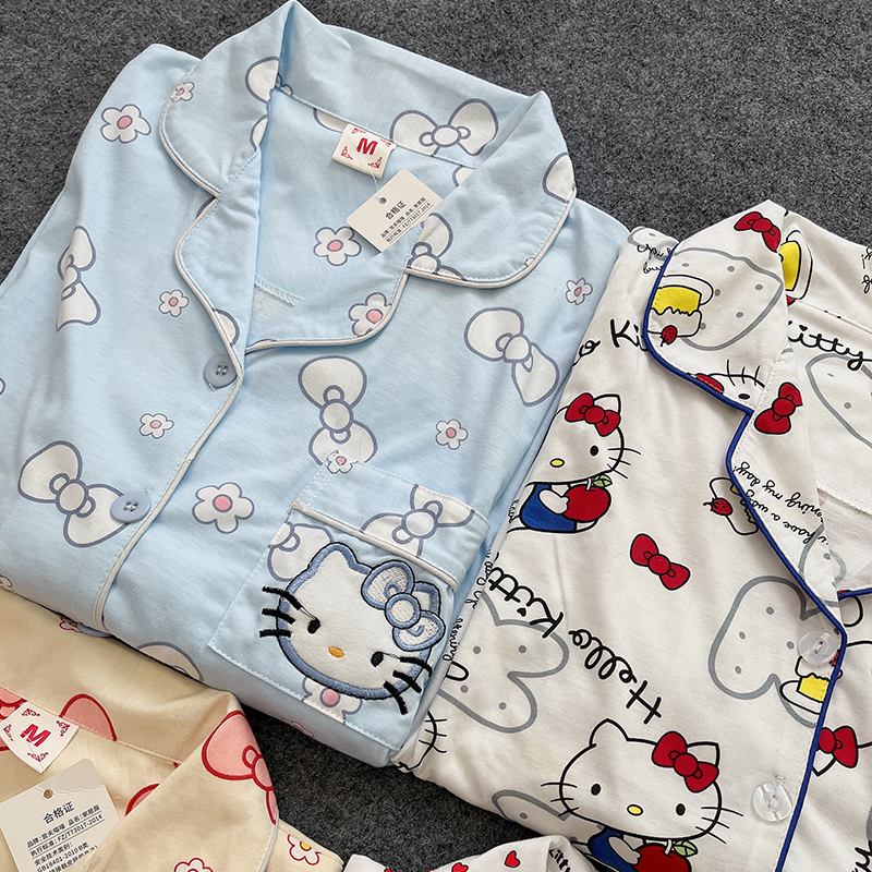 全棉的时代可爱凯蒂猫纯棉睡衣女夏款2025年新款高级感平替春秋季