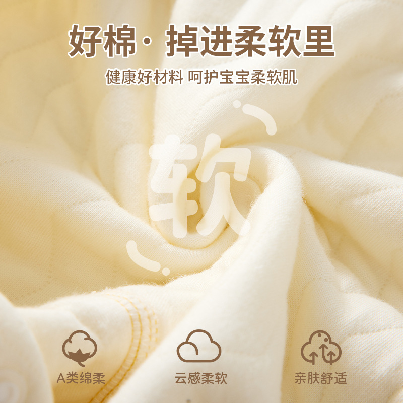 婴儿连体衣纯棉秋冬加厚保暖夹棉哈衣爬服睡衣新生儿衣服打底内穿