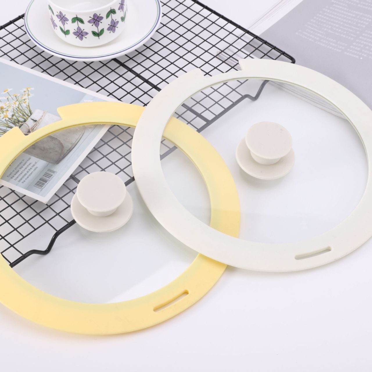 锅可拆卸锅专用硅胶锅盖缺口盖可拆卸手柄专用盖