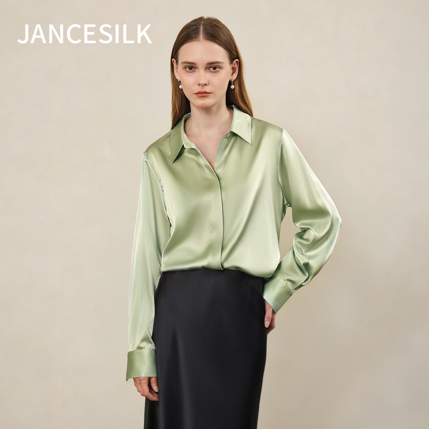 JANCESILK桑蚕丝衬衫长袖通勤简约可外穿真丝衬衫上衣女2026新款